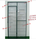 Panel PVC rígido transparente voladero pájaro (piezas A, B, B1, C, D, E, F)