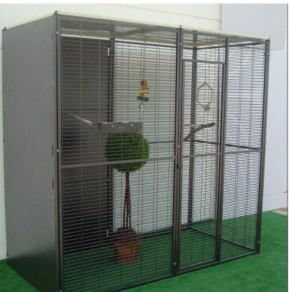 Voladero para loros 4 x 1 m con habitáculo de seguridad
